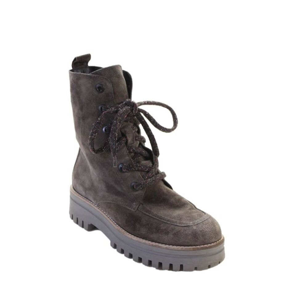 275 Central Womens Suede Lace Up Front Ankle Boots Gray Size 38 8